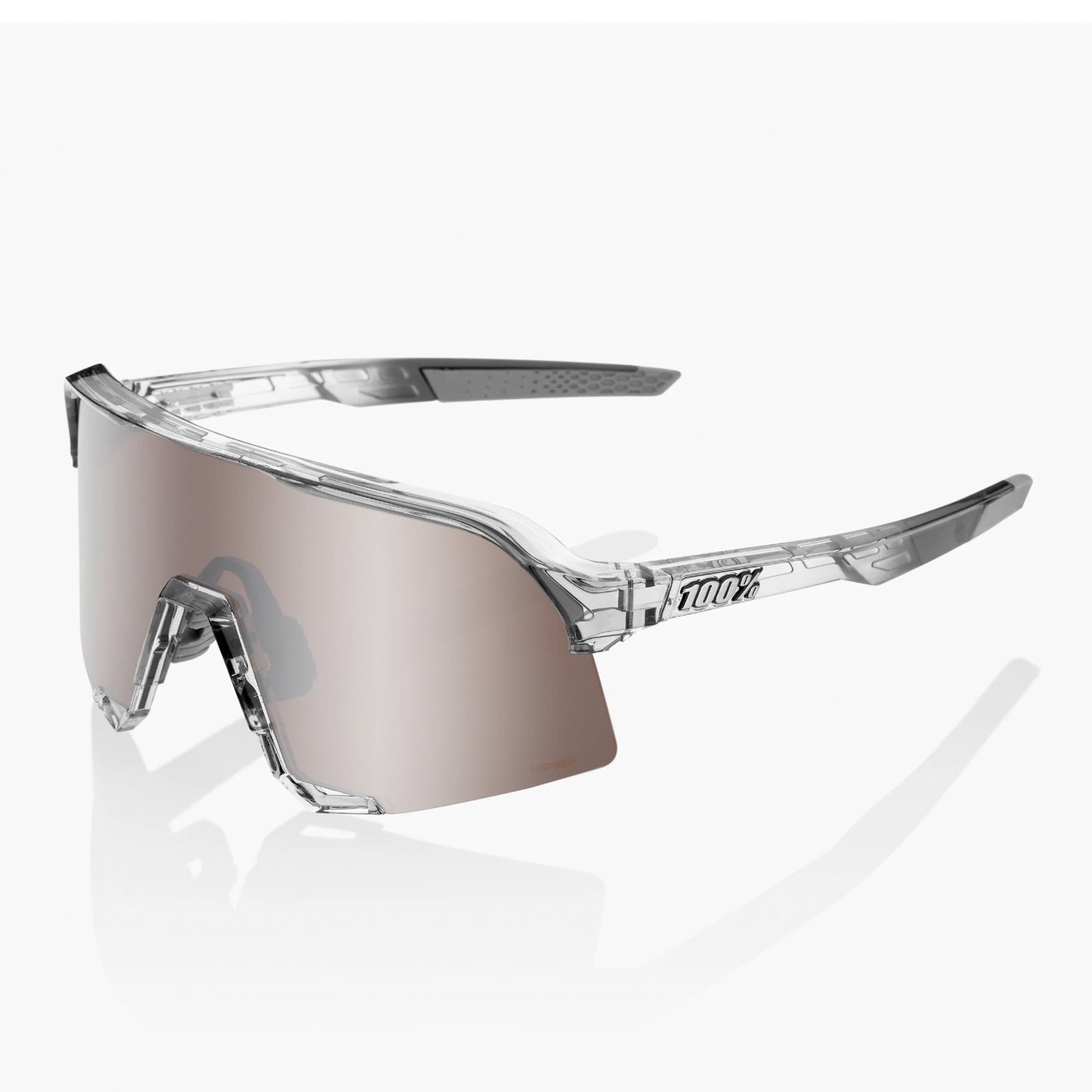 100% S3 Cycling Sunglasses - Translucent Grey, Hiper Silver Mirror + Clear Lens Included buy online at Woolys Wheels Sydney with free delivery