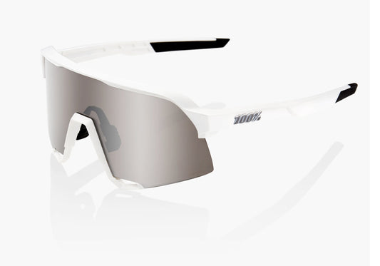 100% Eyewear - S3, White with Hyper Silver Mirror Lens + Clear lens Included buy online at Woolys Wheels Bike Shop Sydney with free delivery