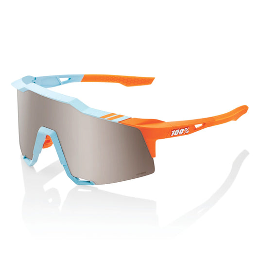 100% Speedcraft Cycling Sunglasses - Soft Tact Two Tone with HiPER Silver Mirror Lens
