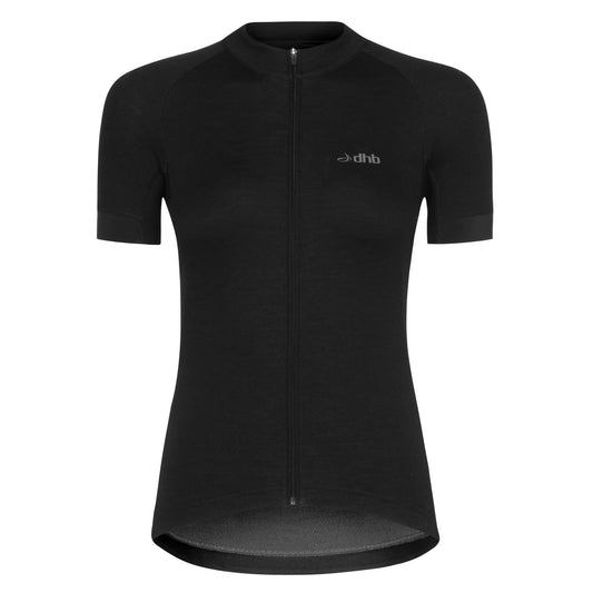 DHB Womens Classic Merino Short Sleeve Jersey, Black, buy online at Woolys Wheels with free delivery Australia-Wide