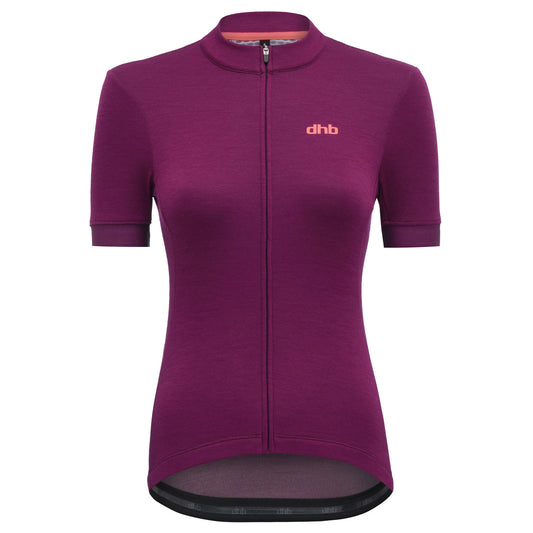 DHB Womens Classic Merino Short Sleeve Jersey Raspberry buy online at Woolys Wheels with free delivery Australia-Wide