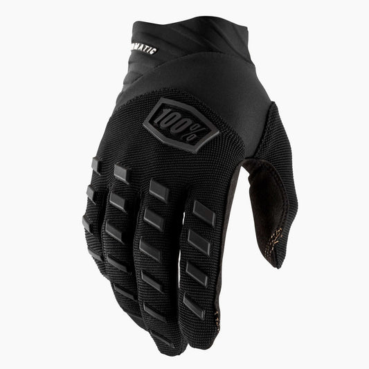 100% Airmatic Gloves Black/Charcoal - Woolys Wheels