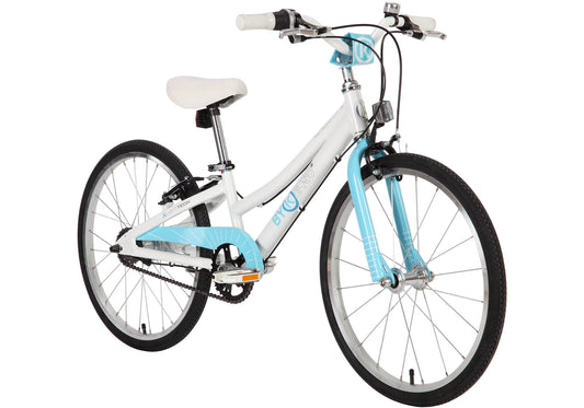 BYK E450X3i Girls Bike, White/Sky Blue, Suit 5-8 Years, buy at Woolys Wheels Sydney