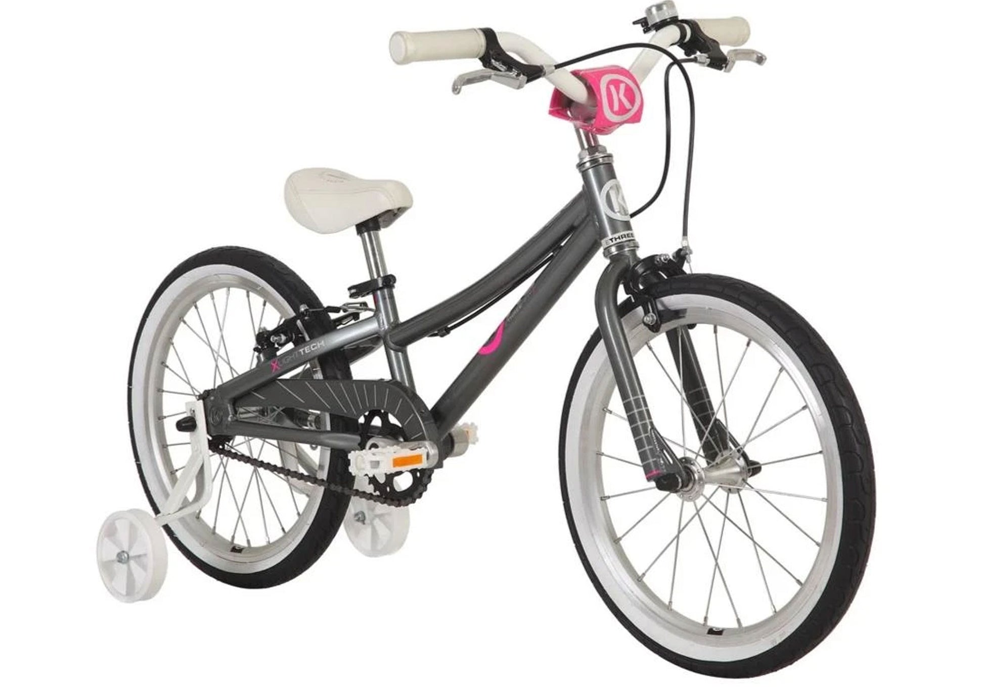 BYK E350 Single Speed Girls Bike, Charcoal/Neon Pink, Woolys Wheels Sydney