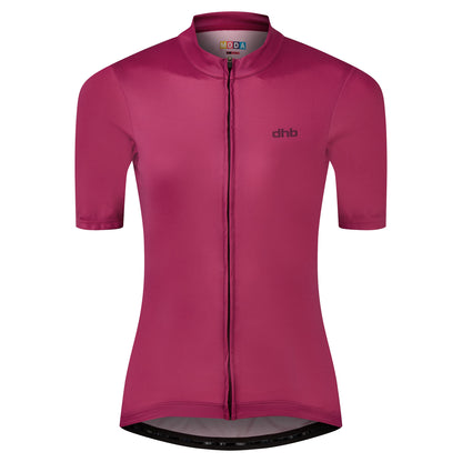 DHB Womens Moda Short Sleeve Jersey, Dark Pink buy online at Woolys Wheels Sydney