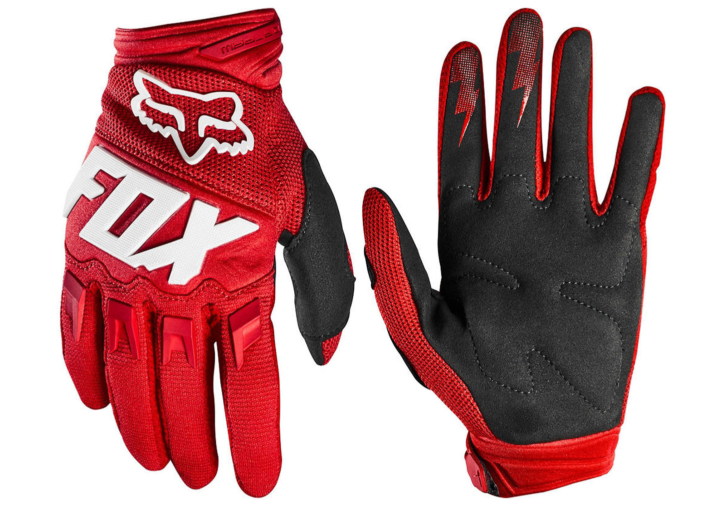 Fox Dirtpaw Race Youth MTB Gloves Red Woolys Wheels