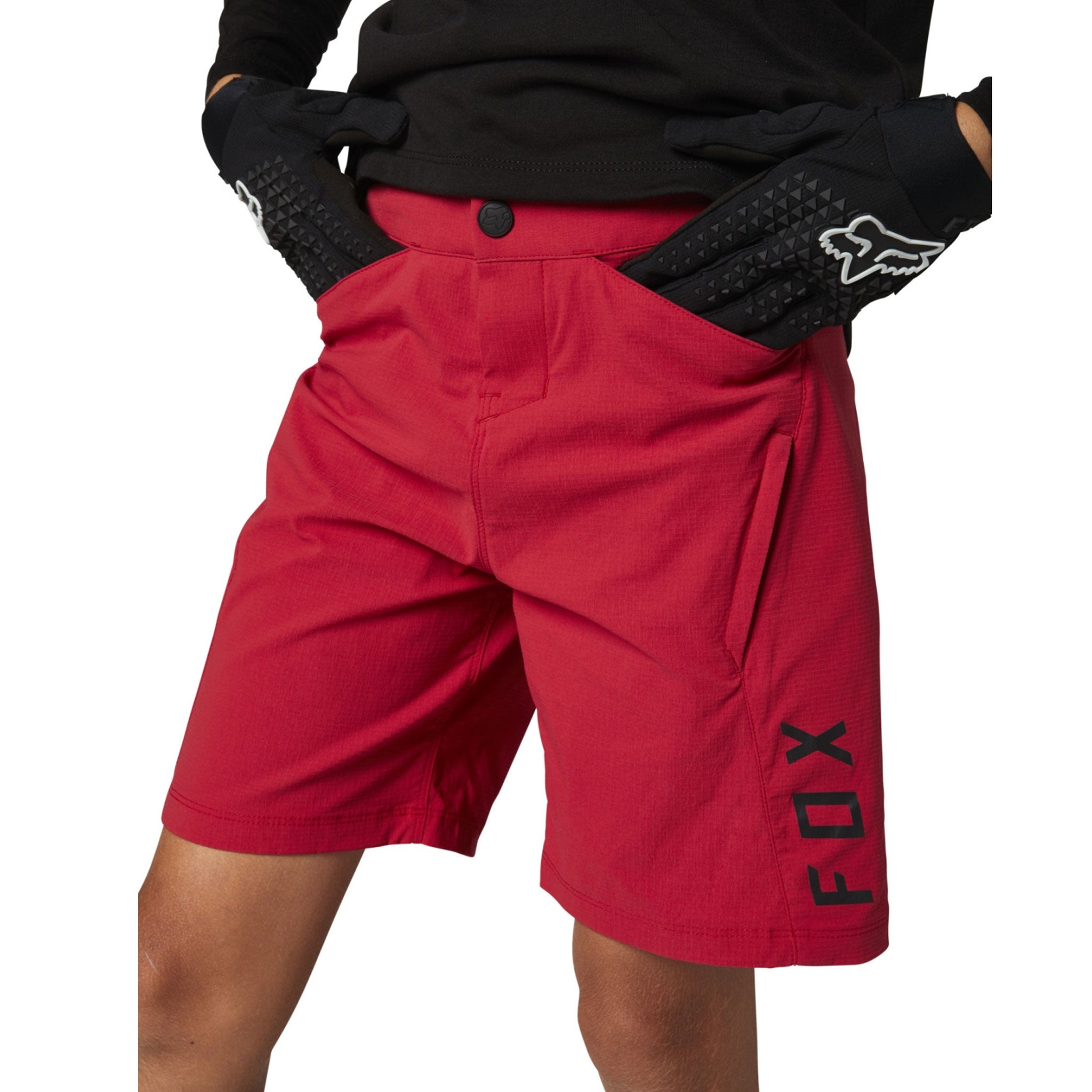 Fox Youth Ranger MTB Shorts Red woolyswheels .au