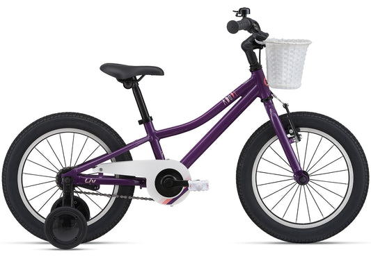2022 Giant Liv Adore 16" Childrens Bike, Plum - Rider height: 95-117cm buy online at Woolys Wheels Sydney