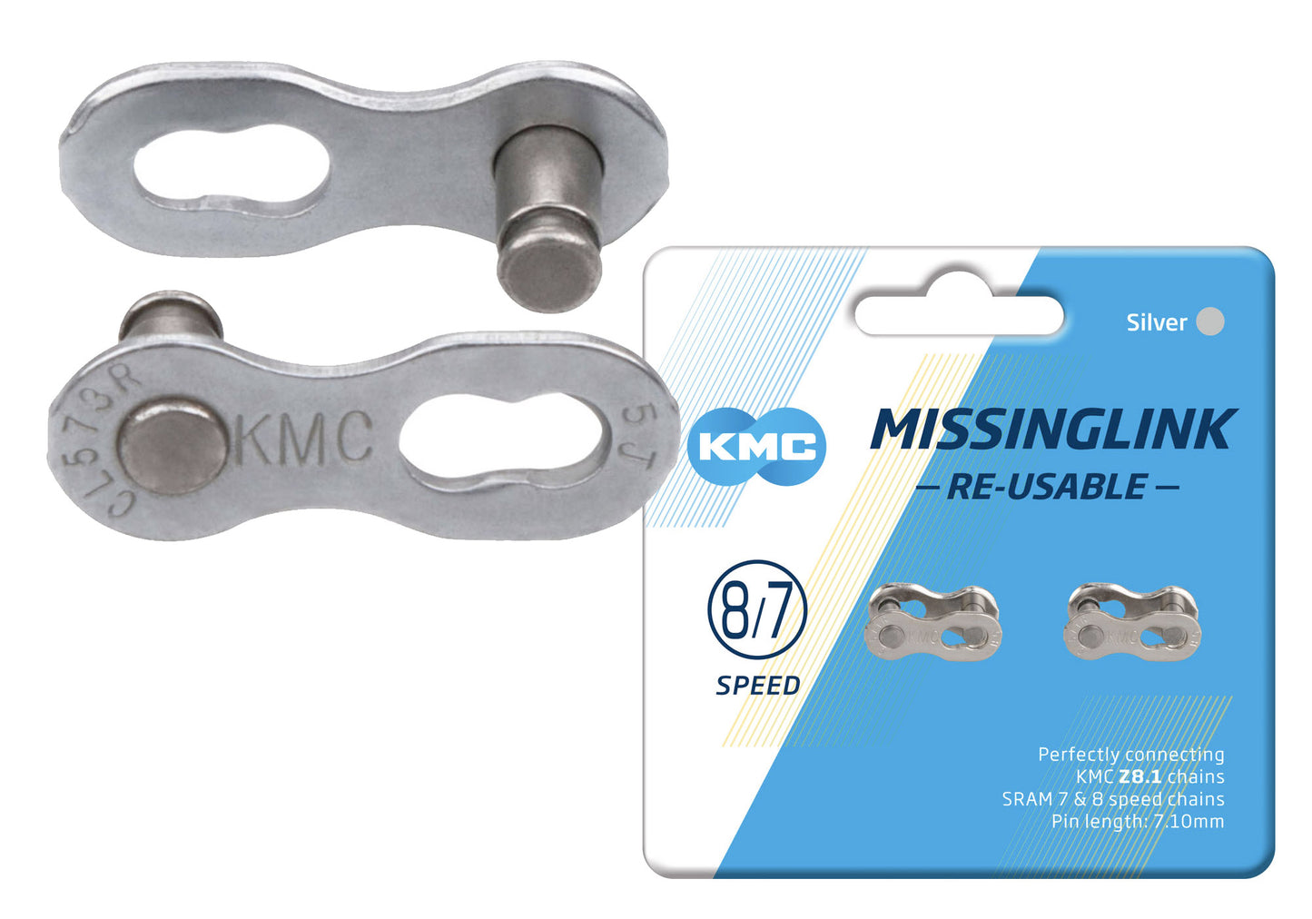 KMC Connecting Links 7.1mm, 7/8 Speed, Silver
