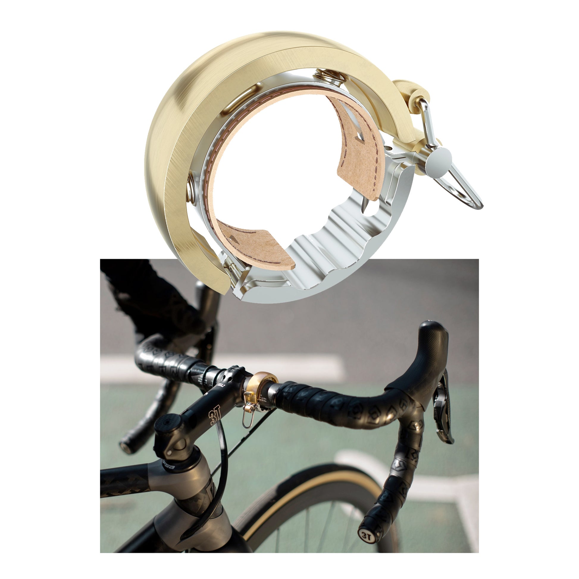 Knog OI Luxe Large, Brass - Fits 31.8mm bars buy online at Woolys Wheels bike shop Sydney