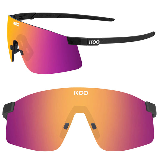 Koo Nova Cycling Sunglasses, Black Matt/Fuchsia Mirror Lens