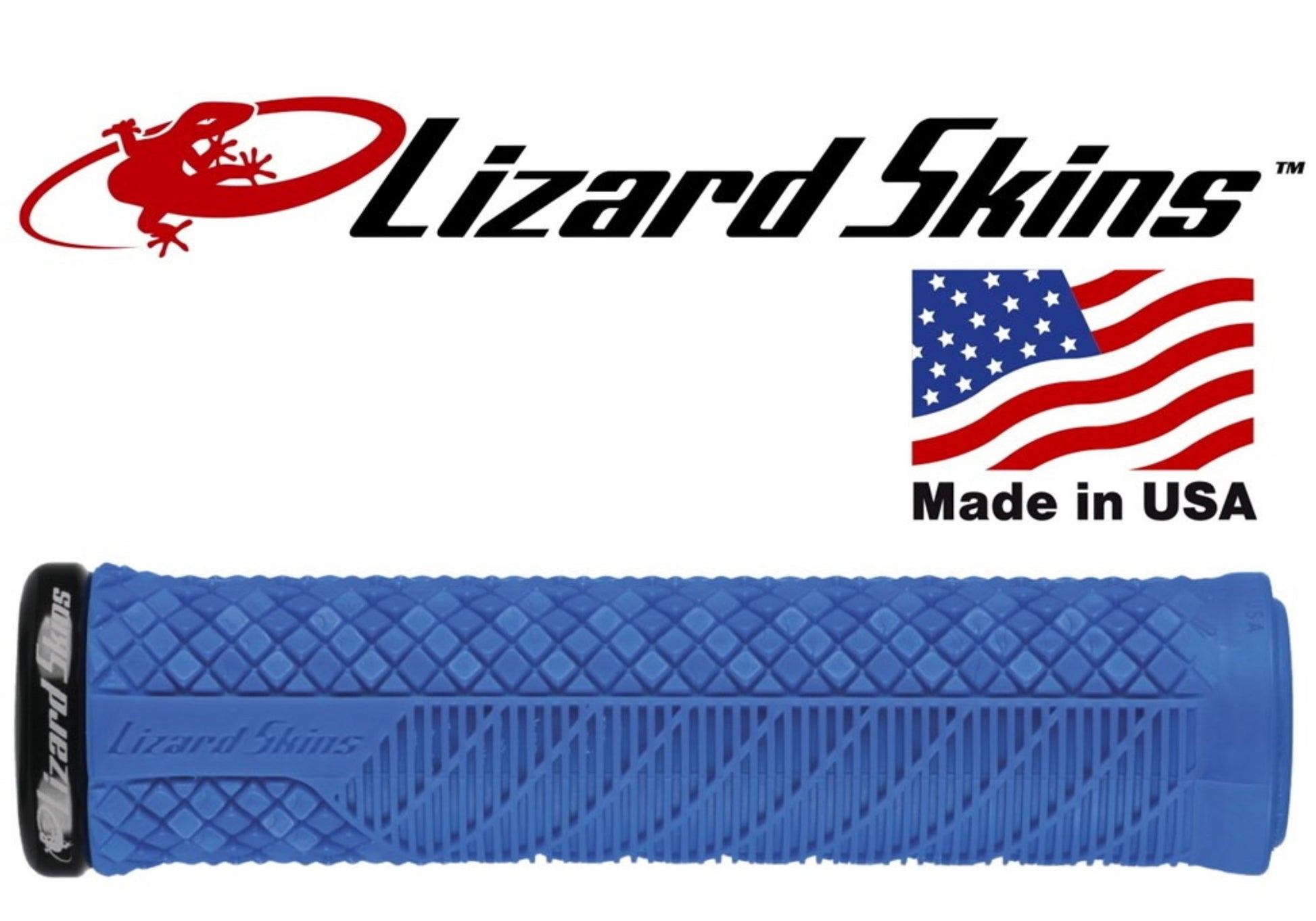 Lizard Skins Lock-On Charger Evo MTB Grips - Electric Blue, buy online at Woolys Wheels