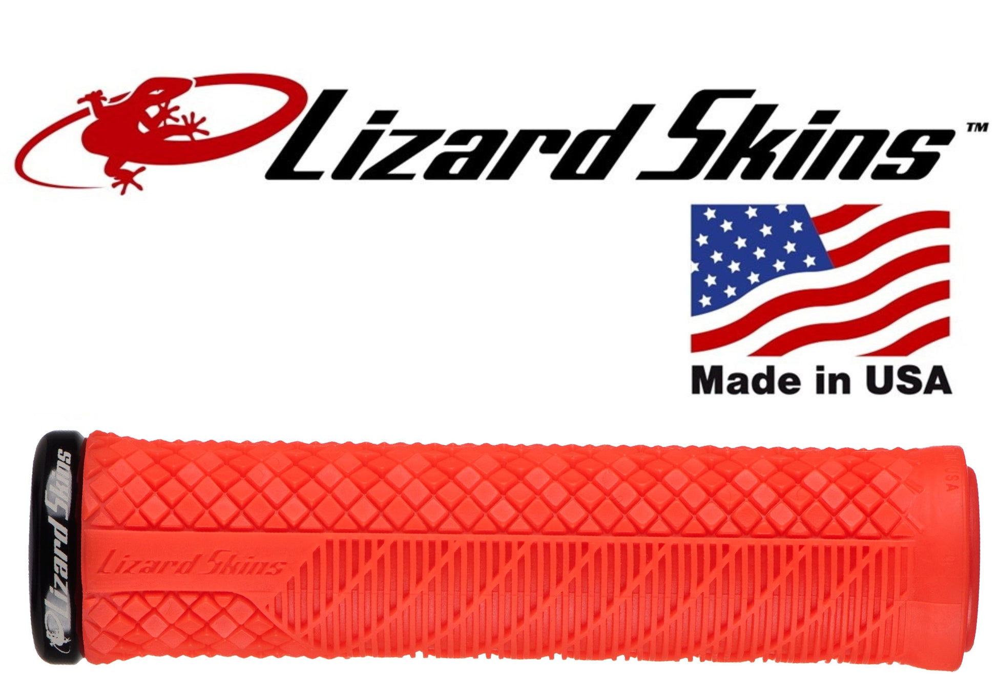 Lizard Skins Lock-On Charger Evo MTB Grips - Fire Red, buy now at Woolys Wheels Sydney