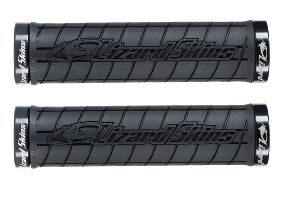 Lizard Skins Logo Lock-On Grips, Black – woolyswheels.com.au