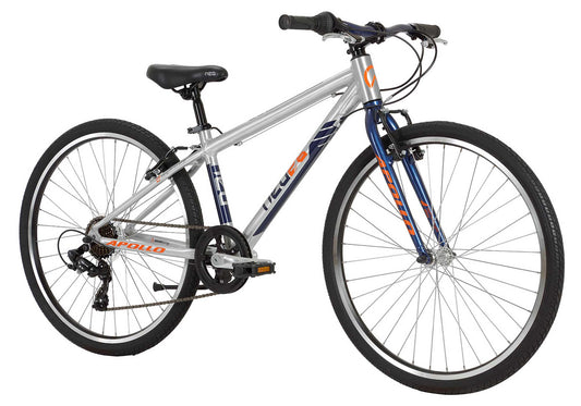 Neo 26" 7-Speed Boys Bike, Brushed Alloy/Blue/Orange