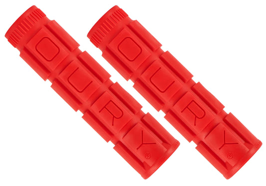 Oury Single Compound Mountain Bike Grips, Red