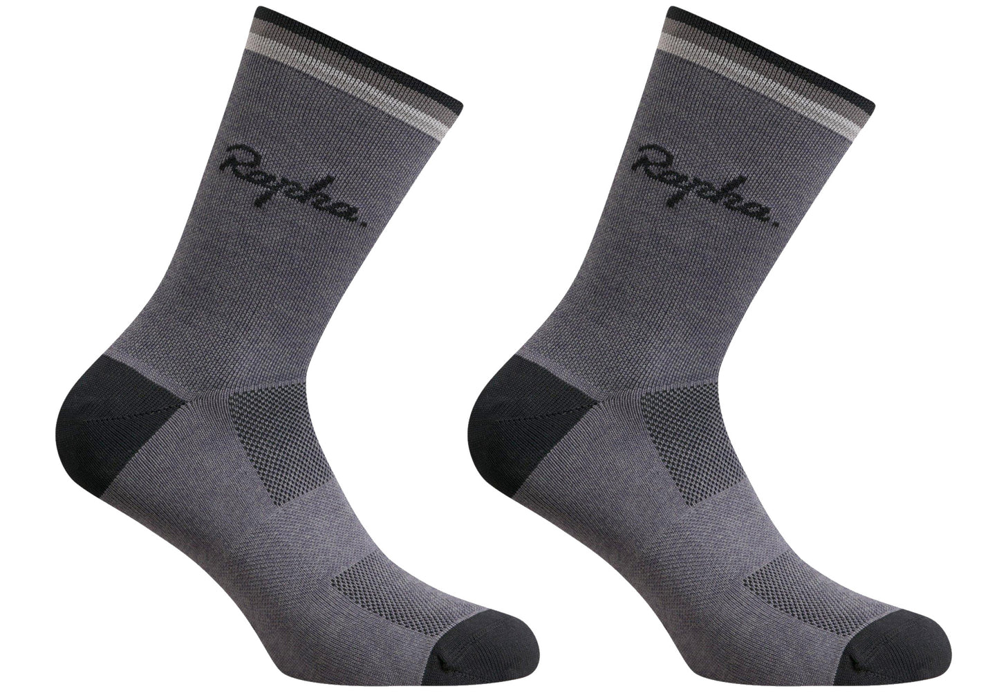 Rapha Mens Logo Socks, Carbon Grey, Woolys Wheels Sydney