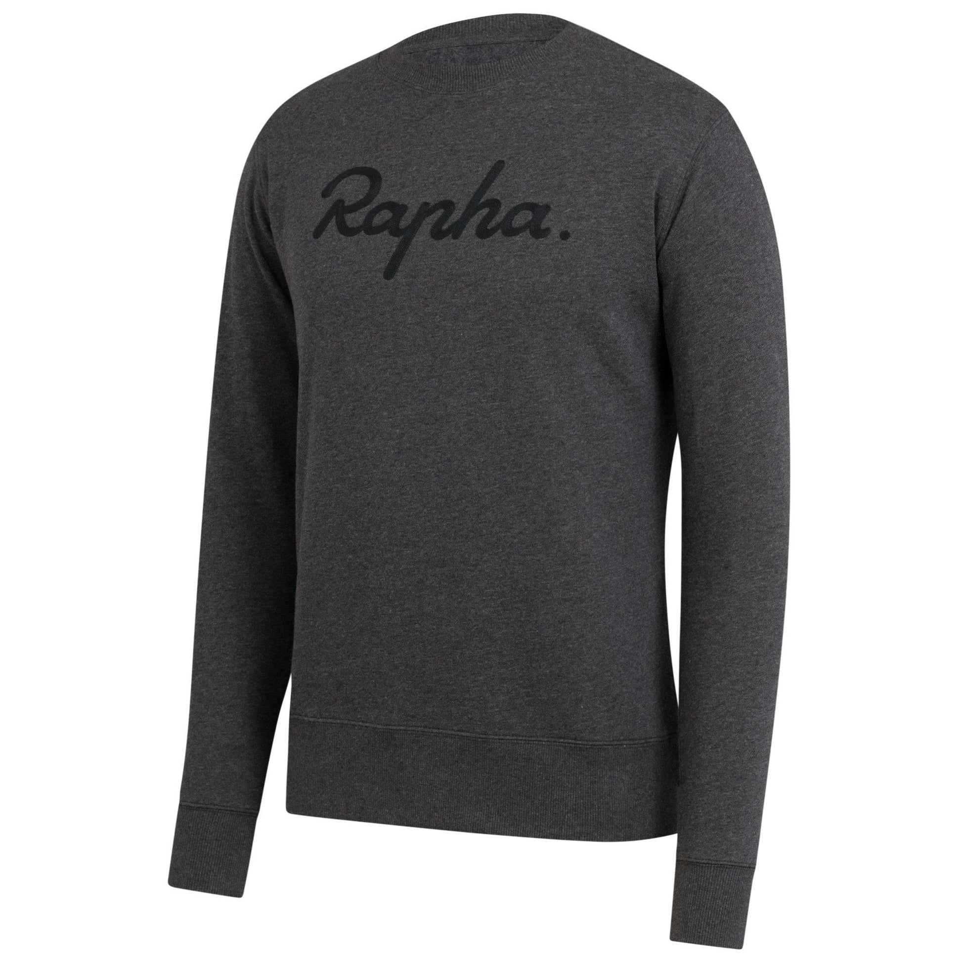 Rapha Mens Logo Sweatshirt - Charcoal Marl/Black buy online at Woolys Wheels Sydney