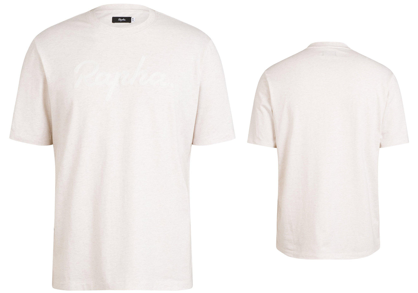 Rapha Mens Logo T-Shirt, Cream/White, Woolys Wheels Sydney