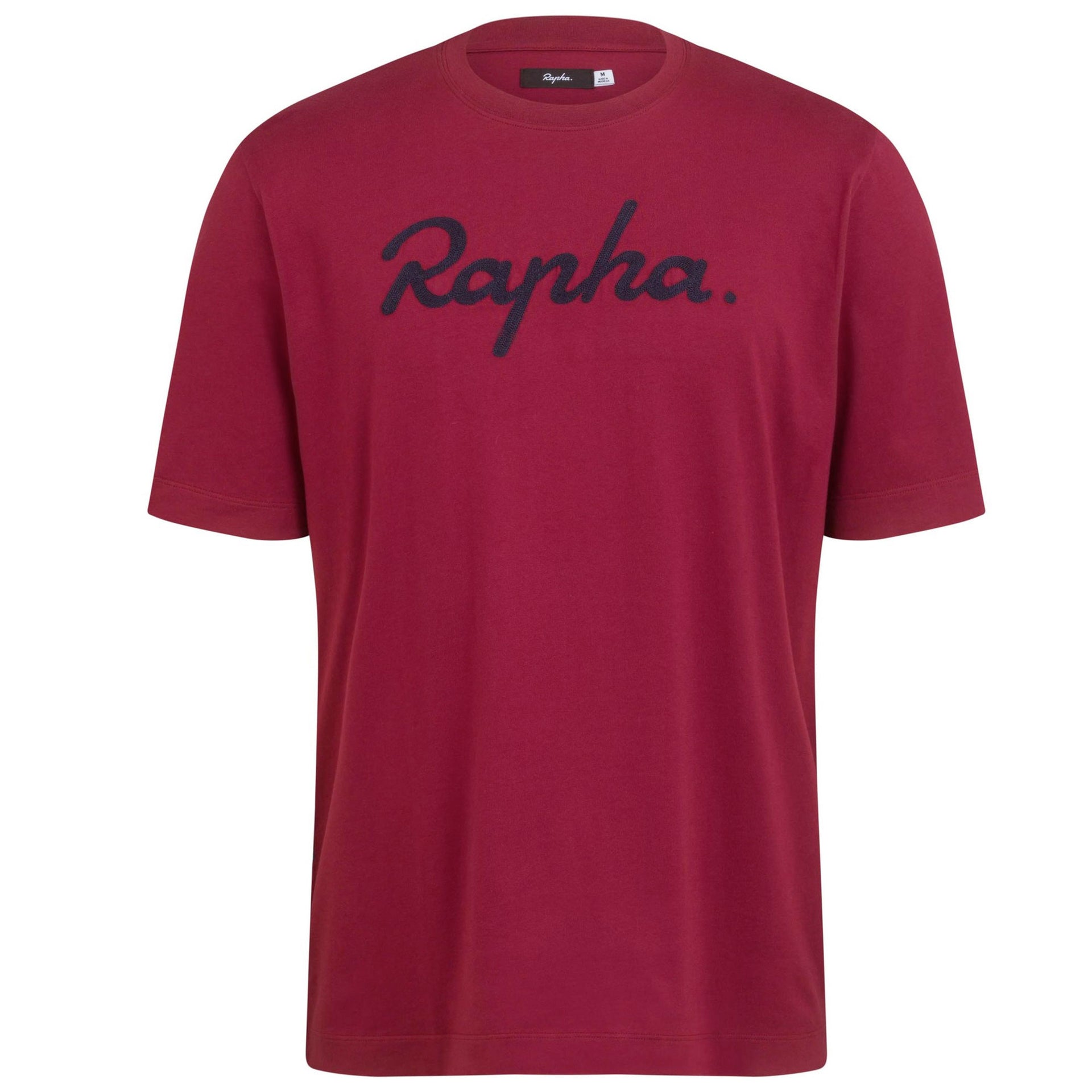 Rapha Mens Logo T-Shirt, Dark Red/Dark Navy –