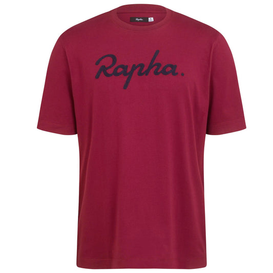 Rapha Mens Logo T-Shirt, Dark Red/Dark Navy