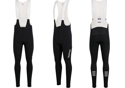 Rapha Mens Pro Team Winter Tights With Pad II, Black/White at Woolys Wheels Sydney