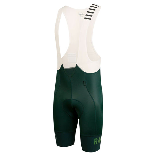 Rapha Mens Pro Team Bib Shorts - Regular, Dark Green/Off White, buy at Woolys Wheels Sydney