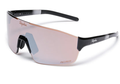 Rapha Pro Team Frameless Sunglasses Black, Mirror Black Lens Woolys Wheels Bicycle Store Sydney
