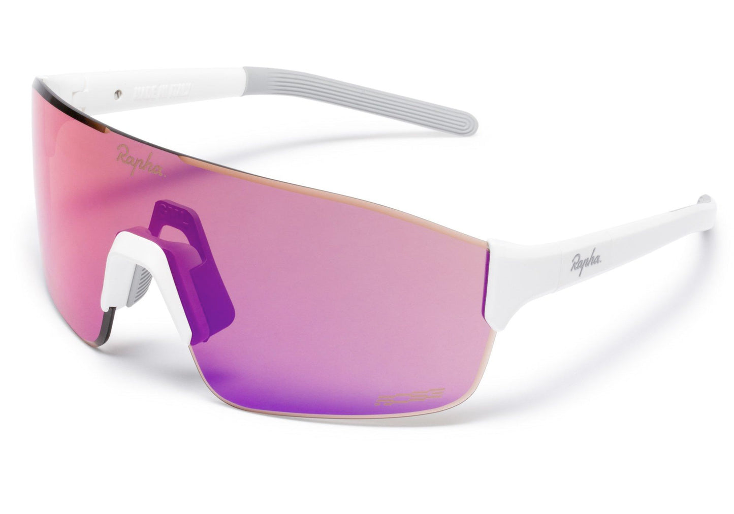 Rapha Pro Team Frameless Sunglasses White, Pink Blue Lens Woolys Wheels Sydney
