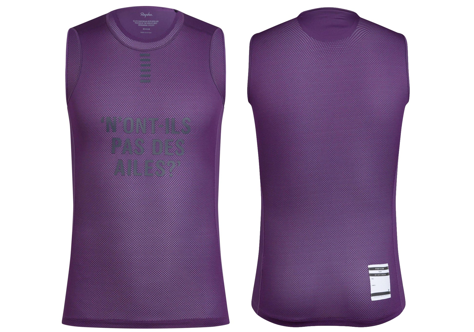 Rapha Mens Pro Team Base Layer - Sleeveless, Purple, buy online at Woolys Wheels with free delivery over $99.00
