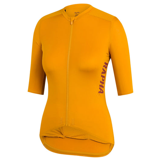 Rapha Women's Pro Team Aero Jersey, Mustard/Brick