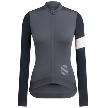 Rapha Women's Pro Team Long Sleeve Training Jersey, Dark Navy/Dark Grey