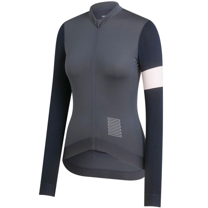 Rapha Women's Pro Team Long Sleeve Training Jersey, Dark Navy/Dark Grey