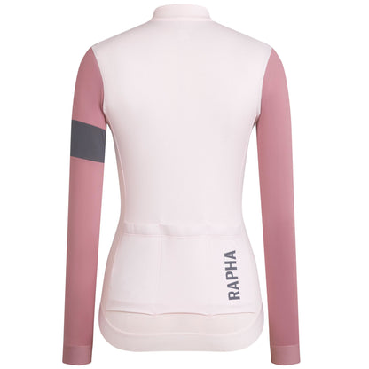 Rapha Women's Pro Team Long Sleeve Training Jersey, Pale Pink/Mauve