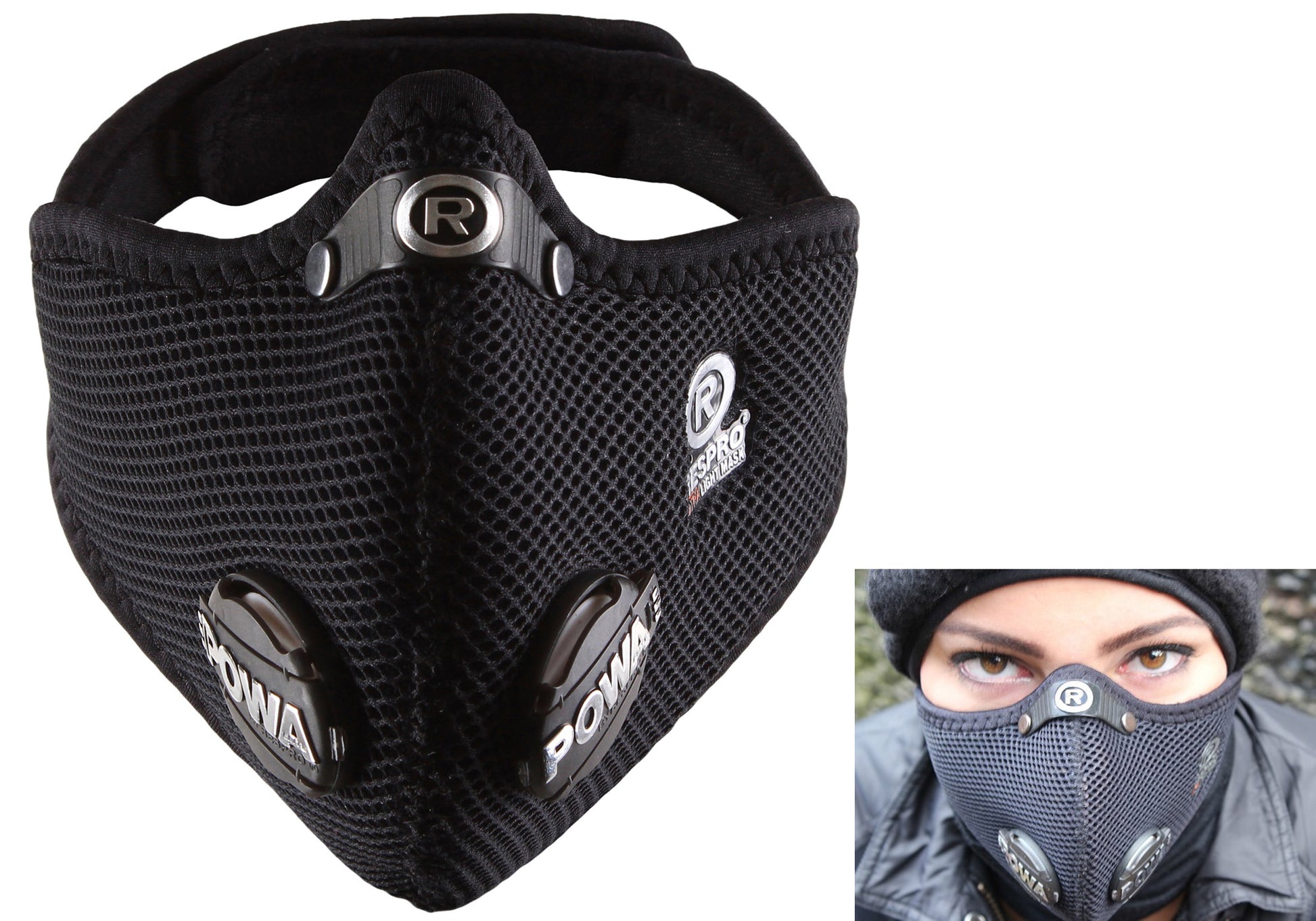 Respro Ultralight Mask With Hepa Filter, Black/Medium Woolys Wheels Sydney