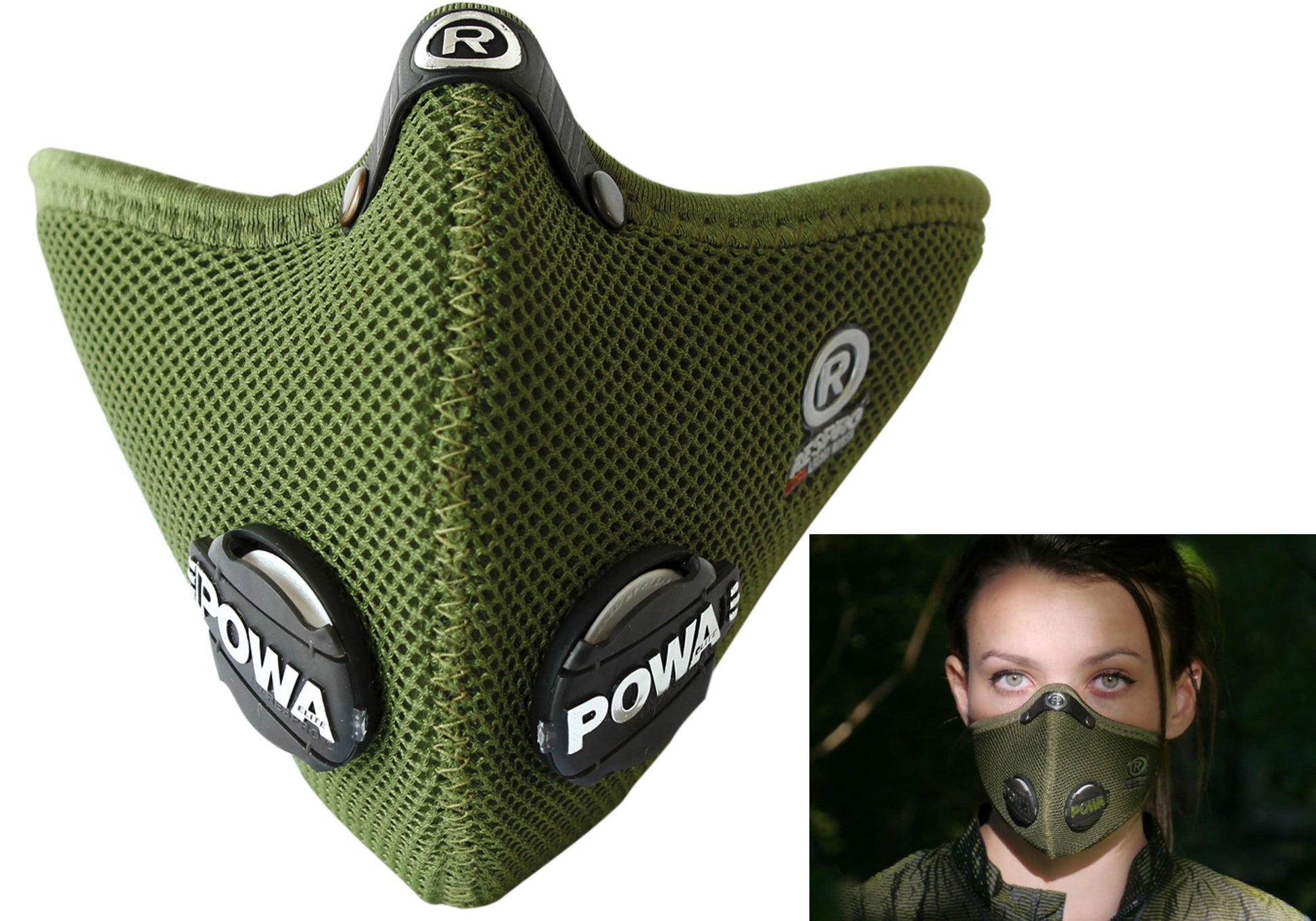 Respro Ultralight Mask With Hepa Filter, Olive Green/Medium Woolys Wheels Sydney