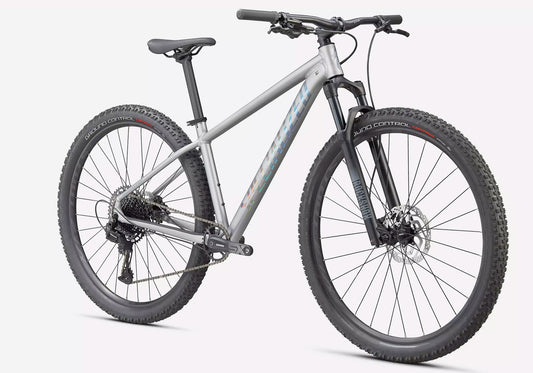 2022 Specialized Rockhopper Expert 27.5 Unisex Mountain Bike - Satin Silver Dust Woolys Wheels Sydney