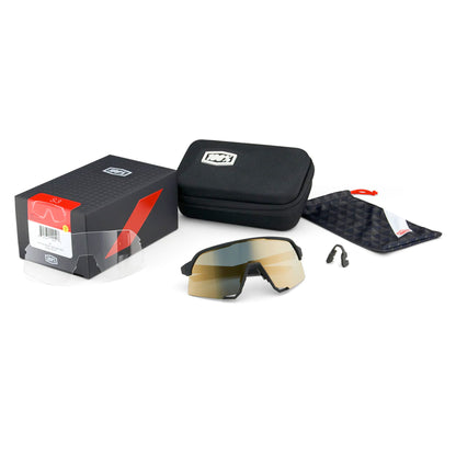 100% S3 Cycling Sunglasses - Soft Tact Grey Camo with HiPER Red Multilayer Lens
