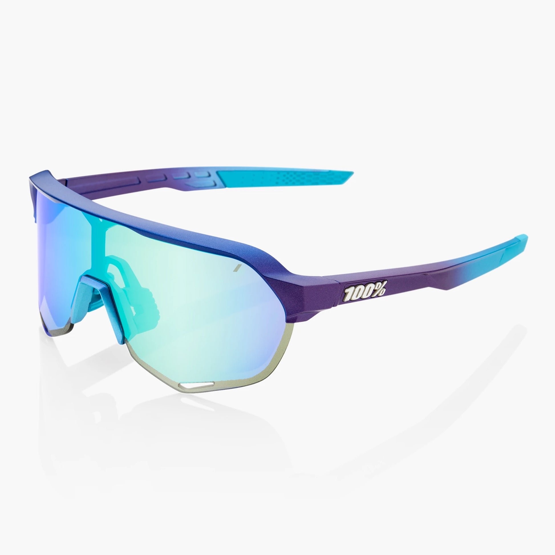 100% S2 Cycling Sunglasses - Matte Metallic Into the Fade Blue Topaz Multilayer Mirror Lens + Clear Lens Included buy online at Woolys Wheels bike shop Sydney with free delivery