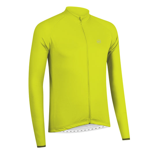Solo Men's Sun Protect Long Sleeve Cycling Jersey - Sulphur Yellow