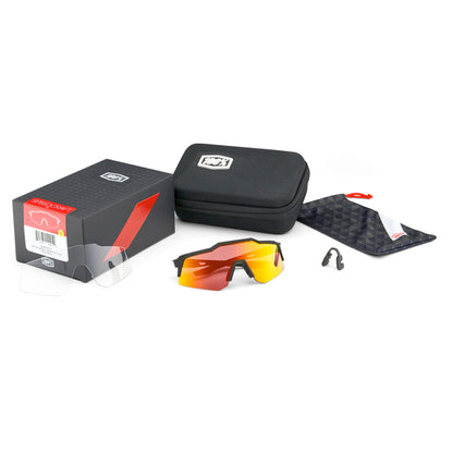 100% Speedcraft Cycling Sunglasses - Soft Tact Two Tone with HiPER Silver Mirror Lens