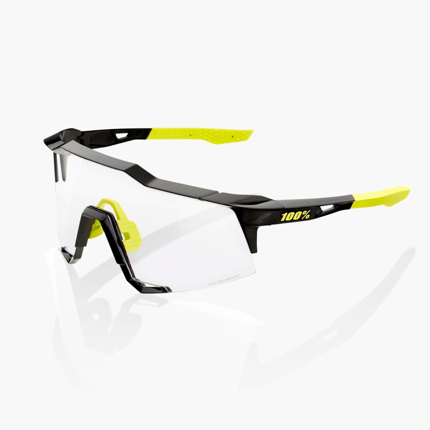 100% Speedcraft Cycling Sunglasses - Gloss Black, Photochromatic Lens