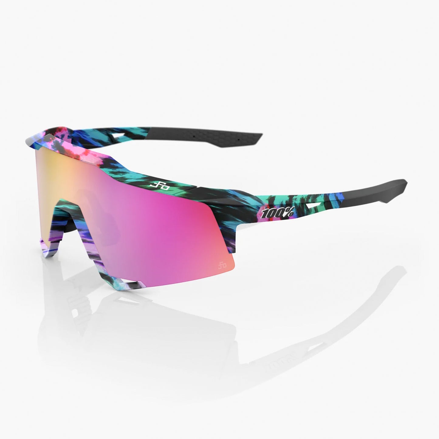 100% Speedcraft Cycling Sunglasses - Peter Sagan LE Soft Tact Tie Dye Purple Multilayer Mirror Lens
