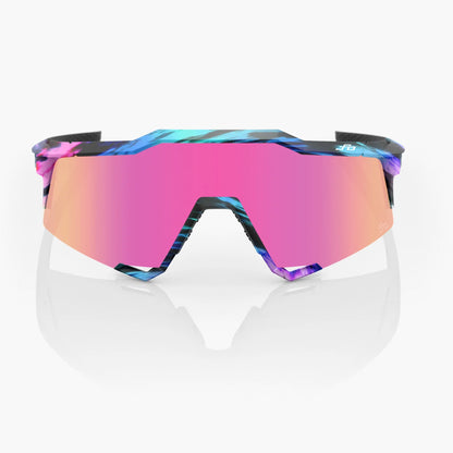 100% Speedcraft Cycling Sunglasses - Peter Sagan LE Soft Tact Tie Dye Purple Multilayer Mirror Lens