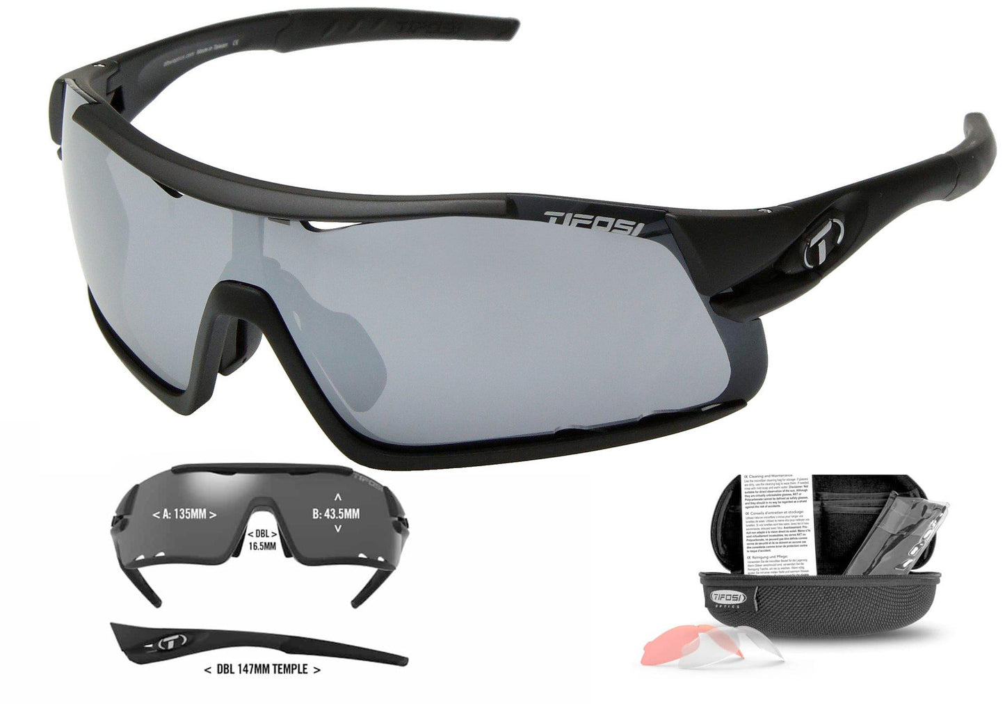Tifosi Davos Cycling Sunglasses, Matte Black