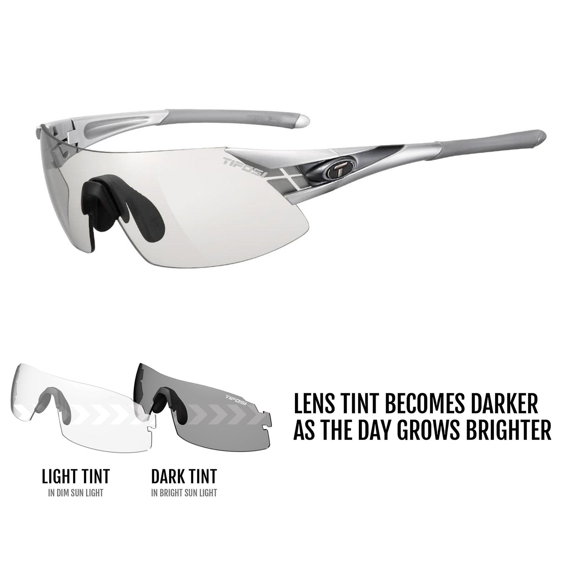Tifosi Podium XC sunglasses, Silver/Gunmetal Fototec