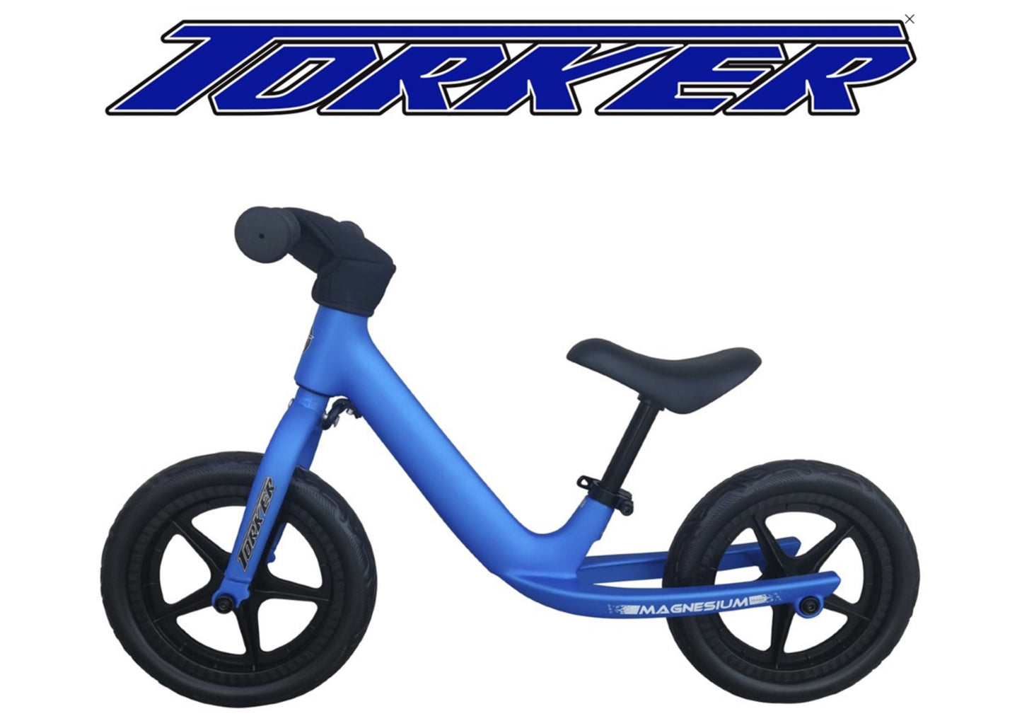 Torker Magnesium Balance Bike, Blue With Customisable Name Graphic, Woolys Wheels Sydney
